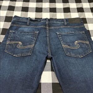 Silver Jeans Allen Straight Leg Jeans Men's Size 34 x 34 Long Tall Stretch Dark